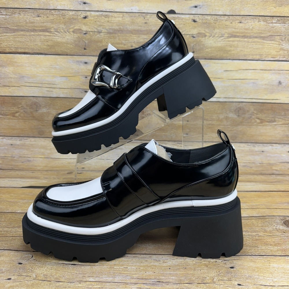 Circus by Sam Edelman Glossy Black and White Platform Loafers